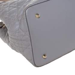 مملوكة مسبقًا Dior Grey Coated Canvas and Leather Medium Panarea Shopper Tote