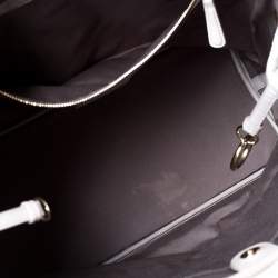 مملوكة مسبقًا Dior Grey Coated Canvas and Leather Medium Panarea Shopper Tote