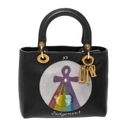 مملوكة مسبقًا Dior Black Leather Judgement Handpainted Lady Dior Tote
