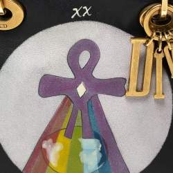 مملوكة مسبقًا Dior Black Leather Judgement Handpainted Lady Dior Tote