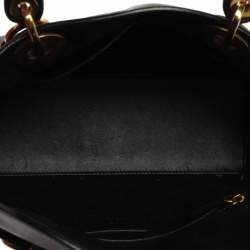 مملوكة مسبقًا Dior Black Leather Judgement Handpainted Lady Dior Tote