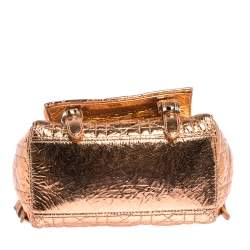 Dior Metallic Peach Cannage Patent Leather Stardust Backpack