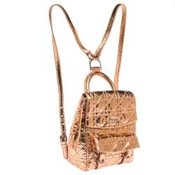Dior Metallic Peach Cannage Patent Leather Stardust Backpack