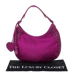 مملوكة مسبقًا Dior Magenta Oblique Canvas and Leather Ethnic Hobo