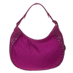 مملوكة مسبقًا Dior Magenta Oblique Canvas and Leather Ethnic Hobo