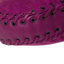 مملوكة مسبقًا Dior Magenta Oblique Canvas and Leather Ethnic Hobo