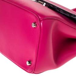 Pre Owned Dior Magenta Leather Be Dior Flap Bag