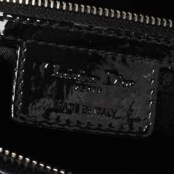 Pre Owned حقيبة يد ديور ليدي ديور كبيرة جلد لامع كاناج أسود