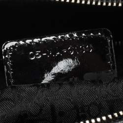 Pre Owned حقيبة يد ديور ليدي ديور كبيرة جلد لامع كاناج أسود