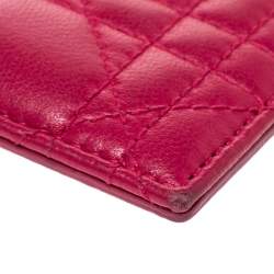 مملوكة مسبقًا Dior Pink Cannage Leather Lady Dior Card Holder