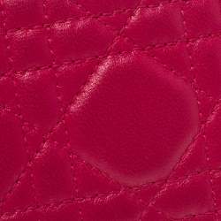 مملوكة مسبقًا Dior Pink Cannage Leather Lady Dior Card Holder