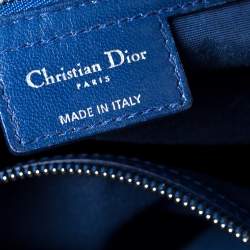 Pre Owned Dior Blue Cannage Leather Soft Lady Dior Shopper Tote