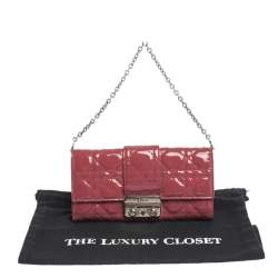 مملوكة مسبقًا محفظة بسلسلة ديور "نيو لوك" جلد كاناج أرجواني