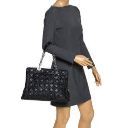 مملوكة مسبقًا Dior Black Cannage Soft Leather Zipped Shopping Tote
