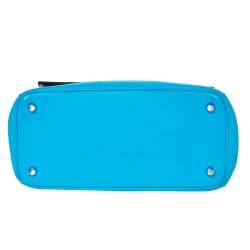 Pre Owned Dior Light Blue Leather Small Be Dior Flap Top Handle Bag