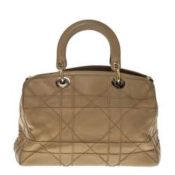 مملوكة مسبقًا Dior Beige Cannage Quilted Leather Granville Polochon Satchel