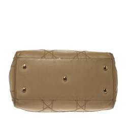 مملوكة مسبقًا Dior Beige Cannage Quilted Leather Granville Polochon Satchel