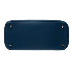 Pre Owned Dior Blue Leather Small Be Dior Flap Top Handle Bag
