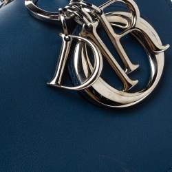 Pre Owned Dior Blue Leather Small Be Dior Flap Top Handle Bag