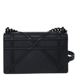 Pre Owned Dior Black Ultra Matte Leather Small Diorama Shoulder Bag