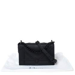 Pre Owned Dior Black Ultra Matte Leather Small Diorama Shoulder Bag