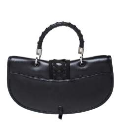 Pre Owned Dior Black Leather Admit It Top Handle Bag