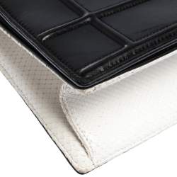 Pre Owned حقيبة كتف ديور ديورما كبيرة جلد ثعبان وجلد بيضاء / سوداء  