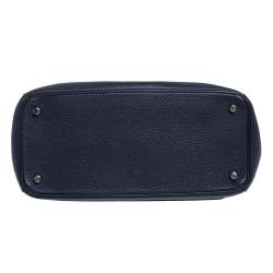 Pre Owned Dior Navy Blue Leather Large Be Dior Flap Top Handle Bag
