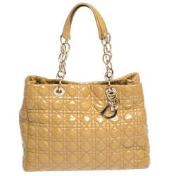 Pre Owned حقيبة يد ديور شوبر كبيرة جلد ناعم مبطن كاناج أحمر