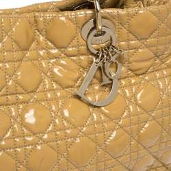 Pre Owned حقيبة يد ديور شوبر كبيرة جلد ناعم مبطن كاناج أحمر