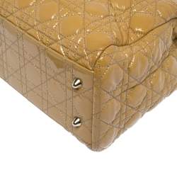 Pre Owned حقيبة يد ديور شوبر كبيرة جلد ناعم مبطن كاناج أحمر