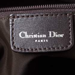 Pre Owned Dior Brown Oblique Print Coated Canvas and Velvet Romantique Satchel