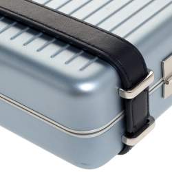 Pre Owned Christian Dior x Rimowa Two Tone Blue Aluminum and Leather Personal Clutch Bag