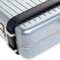 Pre Owned Christian Dior x Rimowa Two Tone Blue Aluminum and Leather Personal Clutch Bag