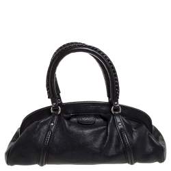 Pre Owned Dior Black Leather Small My Dior Frame Satchel 