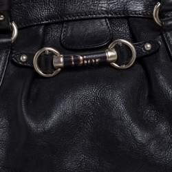 Pre Owned Dior Black Leather Small My Dior Frame Satchel 