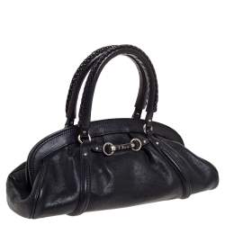 Pre Owned Dior Black Leather Small My Dior Frame Satchel 