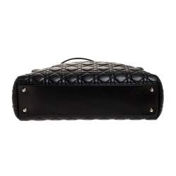 Pre Owned Dior Black Cannage Leather Soft Lady Dior Shopper Tote