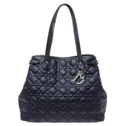 مملوكة مسبقًا حقيبة ديور باناريا شوبر متوسطة كانفاس مقوي و جلد أزرق