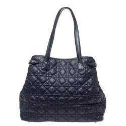 مملوكة مسبقًا حقيبة ديور باناريا شوبر متوسطة كانفاس مقوي و جلد أزرق