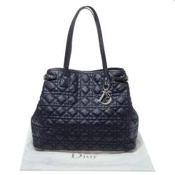 مملوكة مسبقًا حقيبة ديور باناريا شوبر متوسطة كانفاس مقوي و جلد أزرق