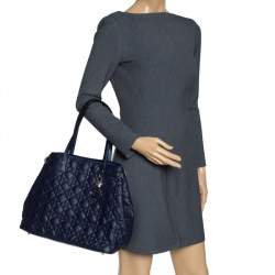 مملوكة مسبقًا حقيبة ديور باناريا شوبر متوسطة كانفاس مقوي و جلد أزرق