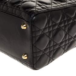 مملوكة مسبقًا Dior Black Cannage Leather Large Lady Dior Tote