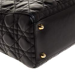 مملوكة مسبقًا Dior Black Cannage Leather Large Lady Dior Tote