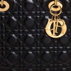 مملوكة مسبقًا Dior Black Cannage Leather Large Lady Dior Tote