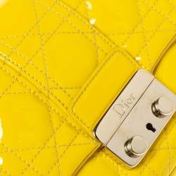 Pre Owned حقيبة كلاتش ديور سلسلة نيو لوك جلد لامعة كاناج سوداء