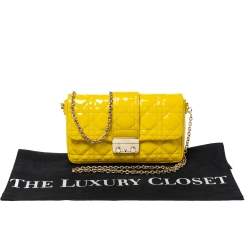 Pre Owned حقيبة كلاتش ديور سلسلة نيو لوك جلد لامعة كاناج سوداء