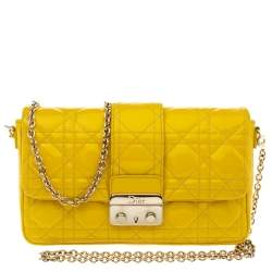 Pre Owned حقيبة كلاتش ديور سلسلة نيو لوك جلد لامعة كاناج سوداء