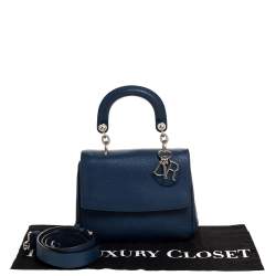 Pre Owned Dior Blue Leather Mini Be Dior Top Handle Bag
