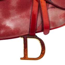 Pre Owned Dior Multicolor Suede and Patent Leather Saddle Tie Dye Bag